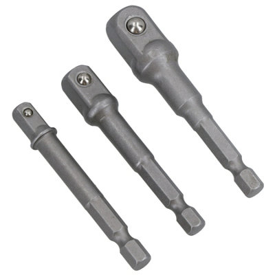 3pc Allen Hex Socket Driver Set 1/4" 3/8" 1/2" Power Shank Adaptor Adapter AT706