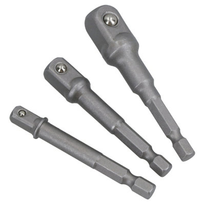 3pc Allen Hex Socket Driver Set 1/4" 3/8" 1/2" Power Shank Adaptor Adapter AT706