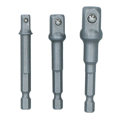 3pc Allen Hex Socket Driver Set 1/4" 3/8" 1/2" Power Shank Adaptor Adapter AT706