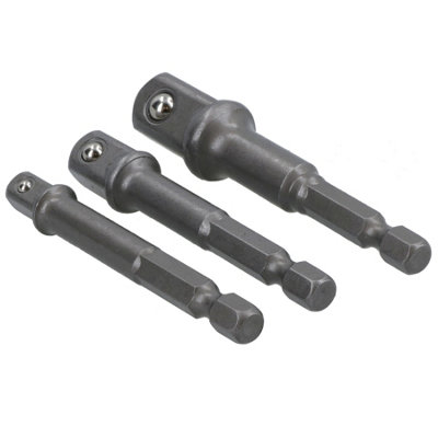 3pc Allen Hex Socket Driver Set 1/4" 3/8" 1/2" Power Shank Adaptor Adapter