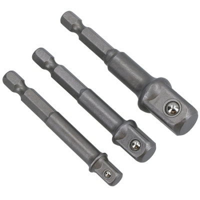 3pc Allen Hex Socket Driver Set 1/4" 3/8" 1/2" Power Shank Adaptor Adapter