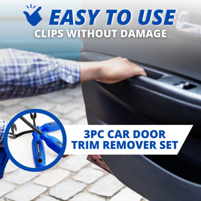 3Pcs Car Trim Clip Removal Tool Set - Upholstery Door Panel Fastener Pliers Puller