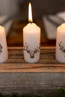 3pc Christmas Stag Candle Pins - 4