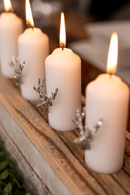 3pc Christmas Stag Candle Pins - 5