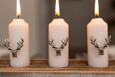3pc Christmas Stag Candle Pins - 9