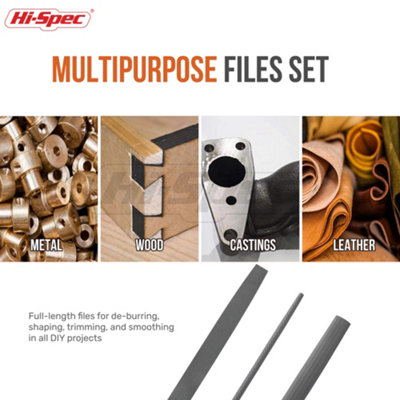 3PC ENGINEERS METAL FILE SET HALF ROUND FLAT ROUND SQUARE TRIANGULAR SOFT GRIP