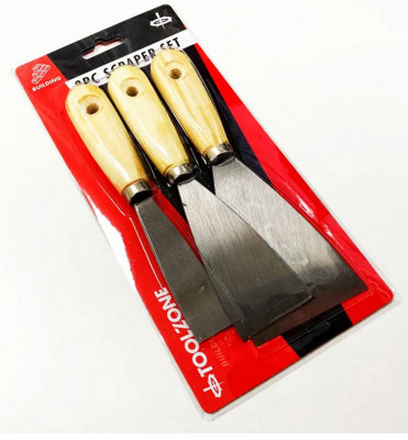 3pc Filling Scraper Wallpaper Paint Decorators Scrapers Decorating Set Flat UK