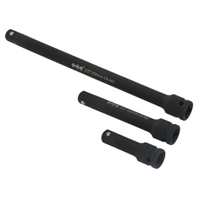 3pc Heavy Duty Impact Socket Extension Bar Set 1/2