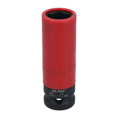 AB Tools 21mm Double Deep Impact Alloy Wheel Nut Socket – Thin Wall, 1/2 Inch Drive, Protective Nylon Sleeve
