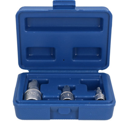 3pc Magnetic Bits Socket Set Driver For Nuts + Bolts Mixed 1/4" 3/8" 1/2" Drive