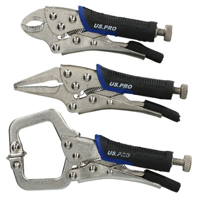 3pc Mini Welding Clamp Pliers Fast Quick Release Fastener C Clamp Long Nose