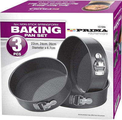 3Pc Non Stick Form Bake Cake Pan Round Tin Tray Bakeware Set Cooking Kitchen