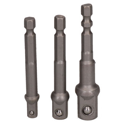 3pc Power Extension Bar Allen Hex Socket Driver Adapters 1/4" 3/8" and 1/2"