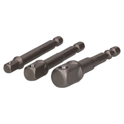 3pc Power Extension Bar Allen Hex Socket Driver Adapters 1/4" 3/8" and 1/2"