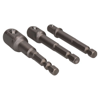 3pc Power Extension Bar Allen Hex Socket Driver Adapters 1/4" 3/8" and 1/2"
