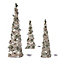 3pc Pre-Lit Christmas Cone Trees