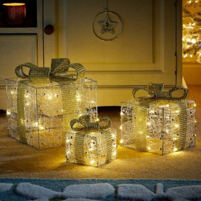 3pc Pre-Lit Christmas Present Box Decorations Price Comparisons | Compare The Build