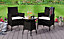 3PC Rattan Bistro Set Outdoor Garden Patio Furniture in Black with Cover