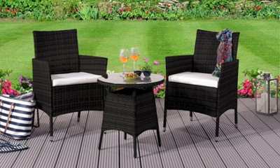 B&q rattan bistro deals set