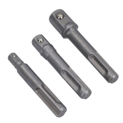 3pc SDS Socket Driver Set 1/4in 3/8in and 1/2in Drill Chuck Adaptor Adapter