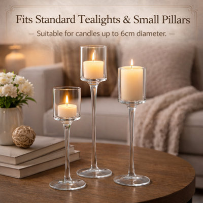 thumbnail image 2 of Mega Crafts Crown Glassware Candle Holder – Clear, Set Of 4, For Tea Light Or Votive Candles 2 of 5
