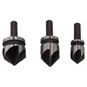 3pc Tapered Countersink Drill Bits Deburring Tools Hole Bore 1/2" 5/8" and 3/4"