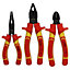 3pc VDE Plier Wire Cutter Long Nose Pliers Electrician Grips Insulated Soft Grip
