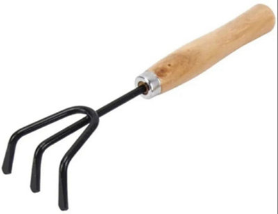 3pc Wood Wooden Gardening Garden Hand Tool Set Cultivator Fork Trowel Shovel Kit