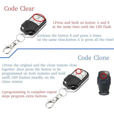 3Pcs 433.92Mhz Universal Wireless Copy Remote Control Key Fob Rf ...