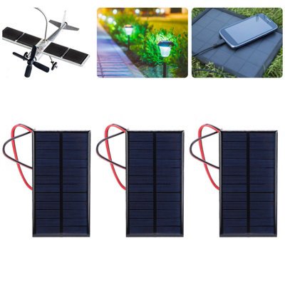 3pcs 6V 1W Polycrystalline Solar Panel Module with 30cm Cable