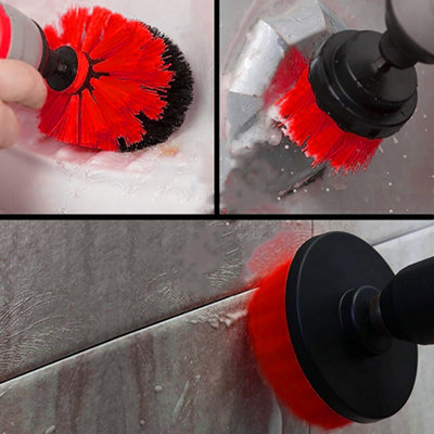 Drillbrush 4 Piece Drill Brush Small Diameter Cleaning Brushes for Use on Carpet, Tile, Shower Track, and Grout Lines