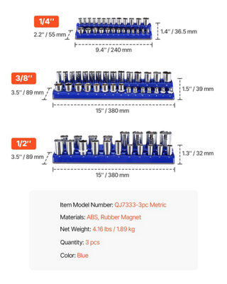 VEVOR Mechanics Tool Set, 1/4 & 3/8& 1/2 Drive Deep and Standard