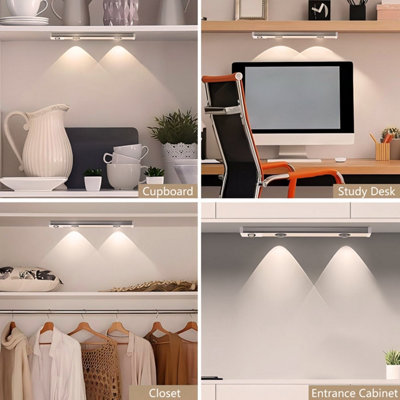 3PCS Motion Sensor Closet Lights, 20cm Rechargeable 3 Color Temps ...