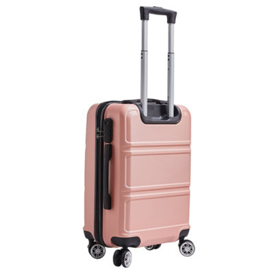 3Pcs Rose Gold Lockable Travel Suitcase Set with TSA lock