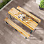 3Pcs Rustic Folding Portable Fir Wood 4 Seater Garden Dining Furniture Set Patio Table and Bench Set