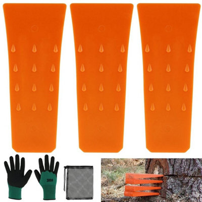 3PCS Tree Felling Wedges with Spikes 6 Inch Splitting Wedges