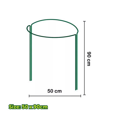 3pk Plant Support Ring Stakes Half Round Flower Support Garden Cage ...