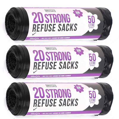3PK Strong Refuse Sack 50L (60S)