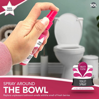3pk x 60ml Star Toilet Spray - Fruity Flush Fragrance Odour Masking Toilet Air Fresheners - 3