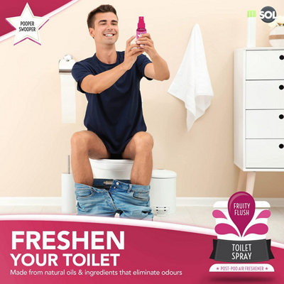 3pk x 60ml Star Toilet Spray - Fruity Flush Fragrance Odour Masking Toilet Air Fresheners - 4