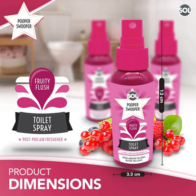 3pk x 60ml Star Toilet Spray - Fruity Flush Fragrance Odour Masking Toilet Air Fresheners - 7