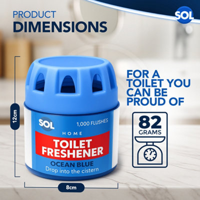 3pk x 70g Ocean Toilet Freshener Blocks, Lasts 1000 Flushes, Prevents ...