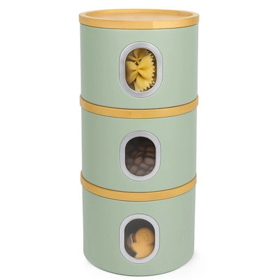 3Tier Airtight Kitchen Storage Canister Set with Lids