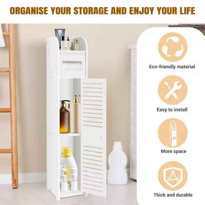 3Tier Narrow Bathroom Cabinet , Waterproof, Space Saving Organizer