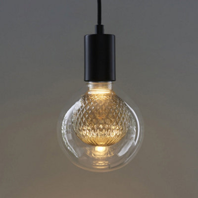 3W Clear Glass E27 Light Bulb - Tinted Grey Inner Glass Shade - Anti ...