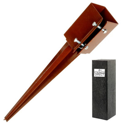3x 75mm (3") Industrial Fence Post Spike Support 600mm Long (Includes Driving Tool) - 3