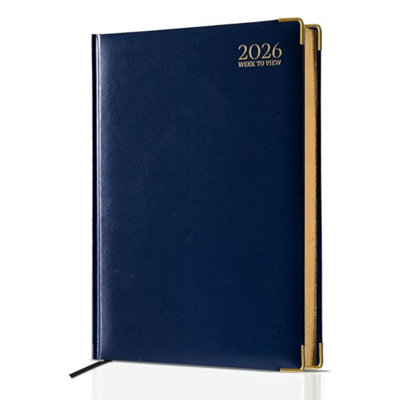 3x A4 Blue Week to View Diary Hardback Weekly Planner with UK Holidays ...