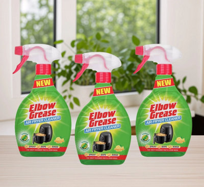 3x Air Fryer Cleaner Elbow Grease 500ml Spray Bottle Clean Wipe Degreaser