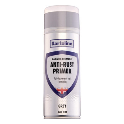 3x Bartoline Anti-Rust Primer Quick Dry Metal Paint Grey Topcoat ...