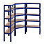 3x Blue Industrial Heavy Duty Steel 5 Tier Shed Shelving Storage Garage Shelving Unit H 1500mm